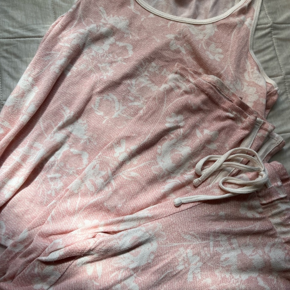 Lucky Brand Vintage Pink Floral Pajama 3 piece Set